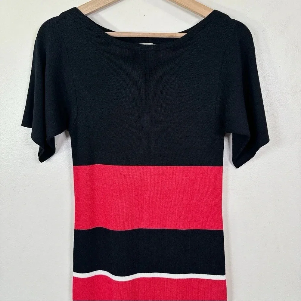 Banana Republic Womens Size Small Knit Color Block Short Sleeve Sweater Dress